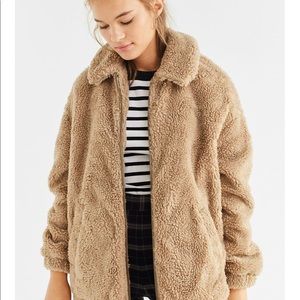 Urban Outfitters brown teddy coat
